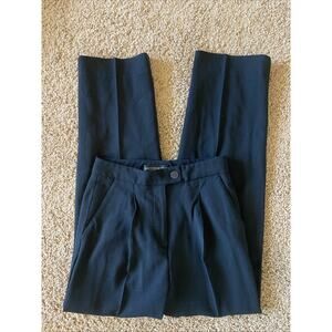 Griffith Gray St John Black Pleated Front 100% Wool Trouser Pants Italy Womens 4